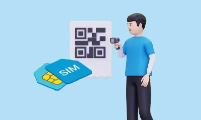 iPhone과 Android에서 eSIM 설치를 위해 QR 코드를 스캔하는 모습