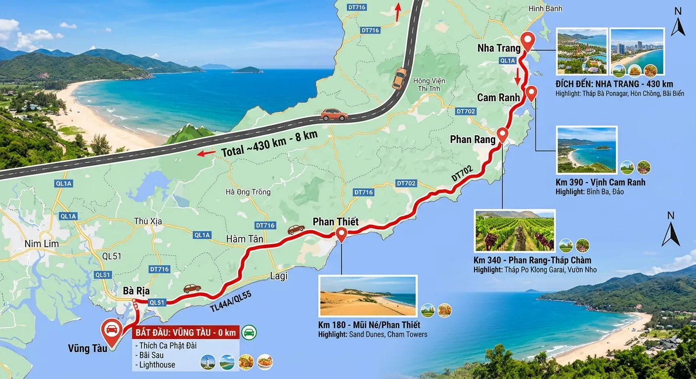 Cung đường ven biển Nha Trang đi Vũng Tàu