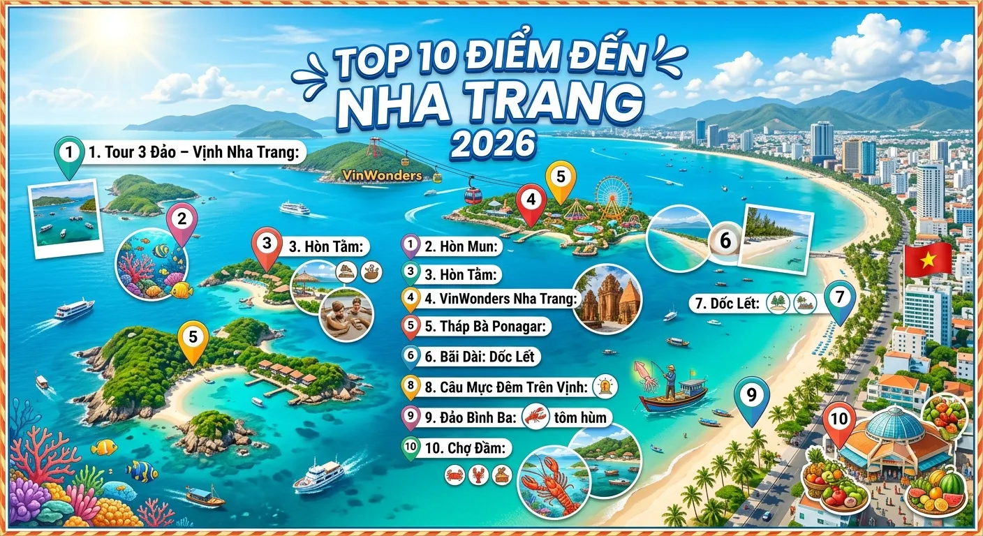 Tour 3 đảo vịnh Nha Trang – top điểm đến Nha Trang 2026 trên Go365