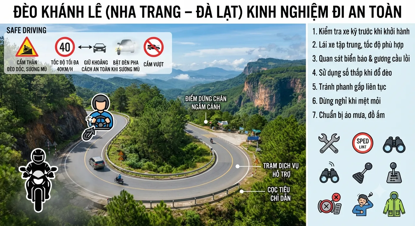 Cung đường đèo Khánh Lê nối Nha Trang và Đà Lạt